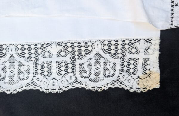Communion Linen #14 - 2 Altar Runners 1 Particularly Nice with 5 Crosses Fair Linens
