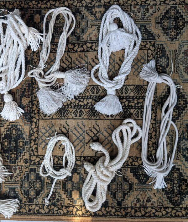 12 Assorted White Clergy Cinctures Cords