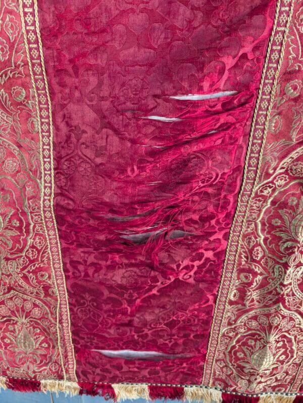 Fantastic Falling - Apart Large Red Silk Damask Altar Frontal with Super Frontal