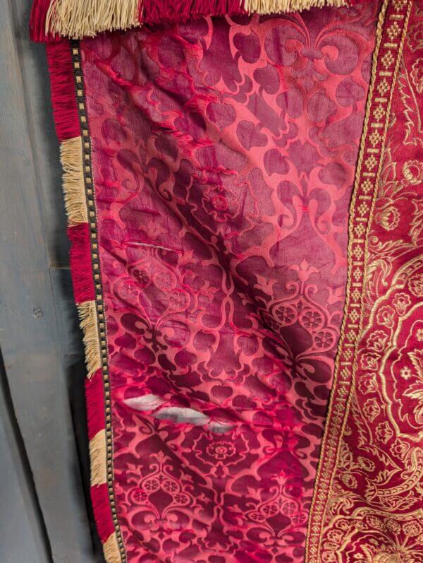 Fantastic Falling - Apart Large Red Silk Damask Altar Frontal with Super Frontal
