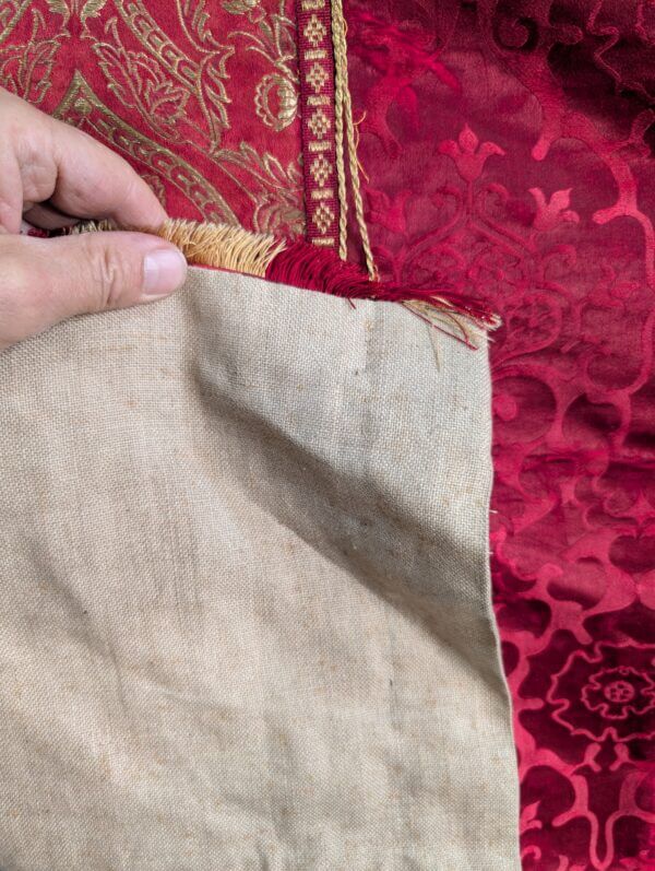 Fantastic Falling - Apart Large Red Silk Damask Altar Frontal with Super Frontal