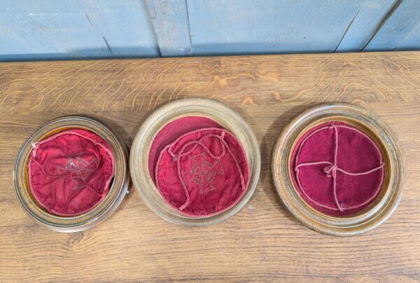 Antique Turned Oak Collection Plates from St James, Rhossdu