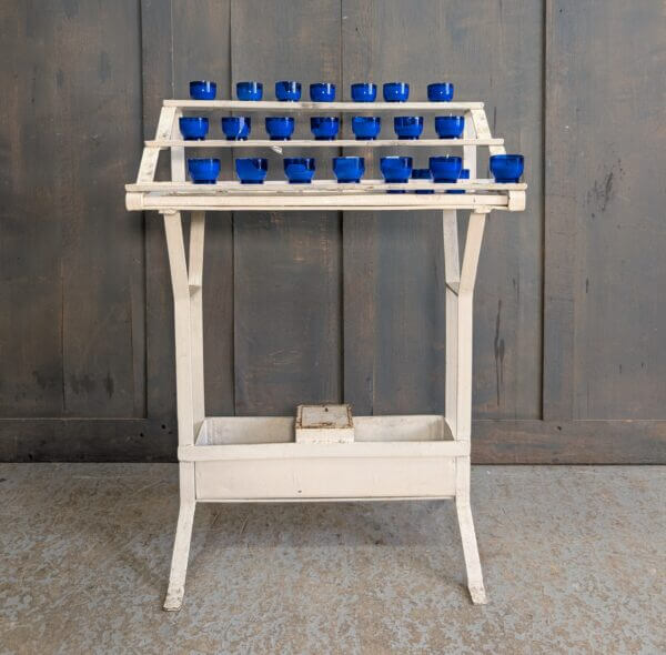 Smaller Size White Painted Steel Votive Candle Stand from the Catholic Church at Bourton-on-the-Water