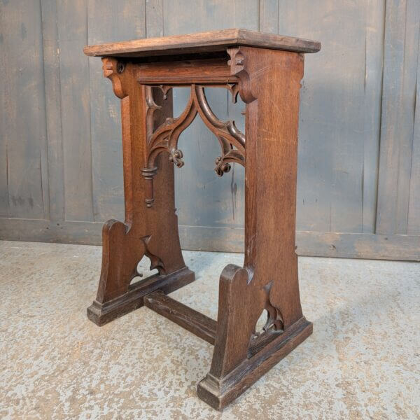 Fine Antique Carved Oak Gothic Credence Table from St James Ealing