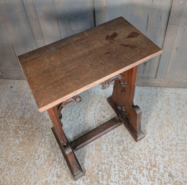 Fine Antique Carved Oak Gothic Credence Table from St James Ealing