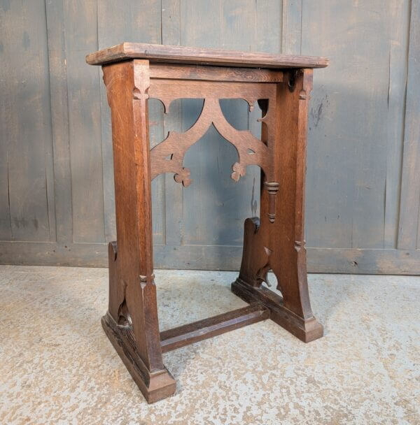 Fine Antique Carved Oak Gothic Credence Table from St James Ealing