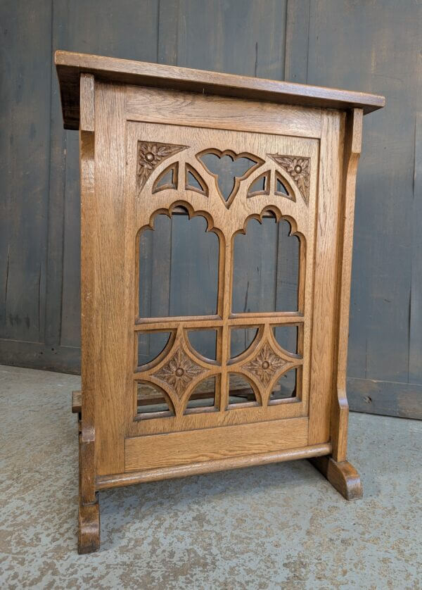 1960's Gothic Oak Prie Dieu Prayer Desk from St James Rhossdu