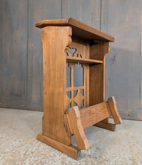 1960's Gothic Oak Prie Dieu Prayer Desk from St James Rhossdu