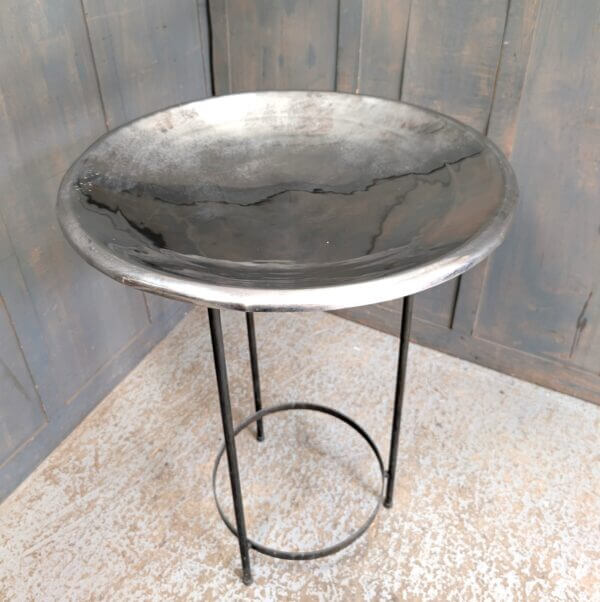 Modernist Mid Century Bronze and Nickel Plated Brass Baptismal Font
