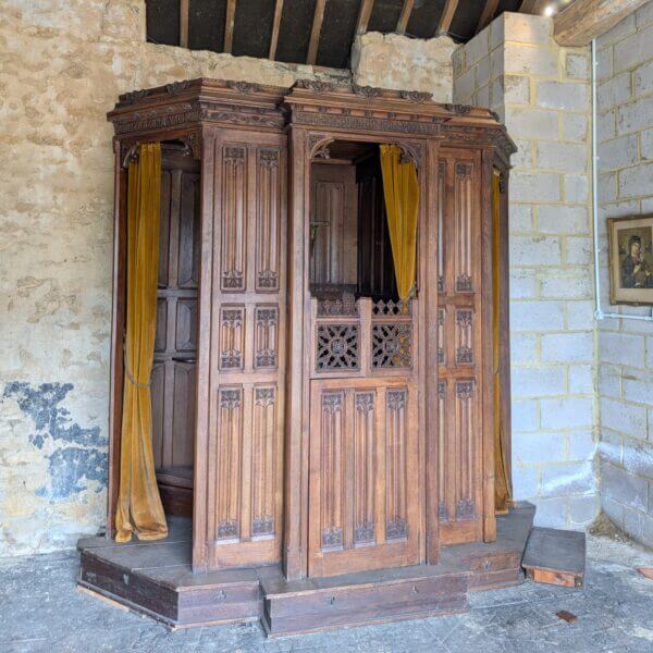 Antique Gothic Oak Flat Packed Confession Box