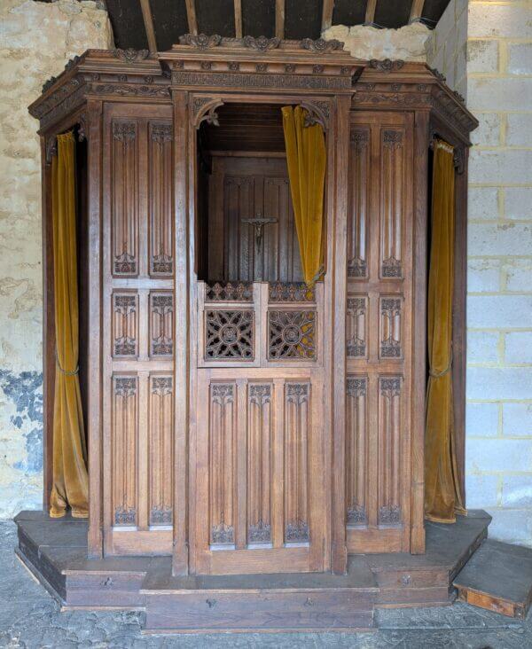 Antique Gothic Oak Flat Packed Confession Box