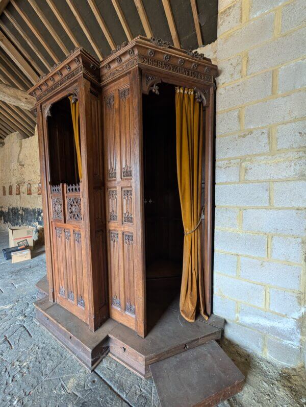 Antique Gothic Oak Flat Packed Confession Box