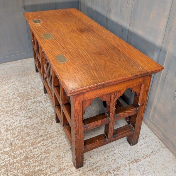 Excellent Gothic 1892 Baltic Pine & Teak Church Altar Communion Table