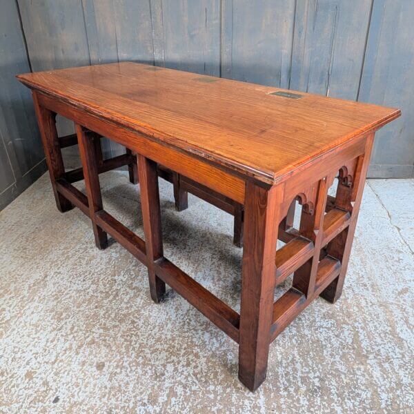 Excellent Gothic 1892 Baltic Pine & Teak Church Altar Communion Table