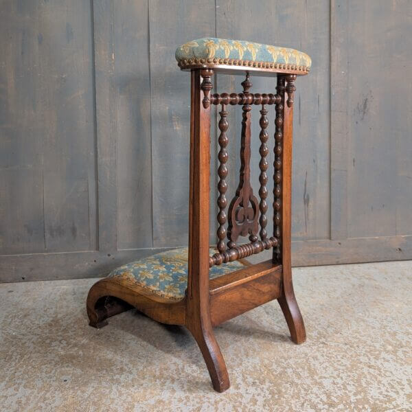 Beautiful 1870's Walnut French Prie Dieu Prayer Chair
