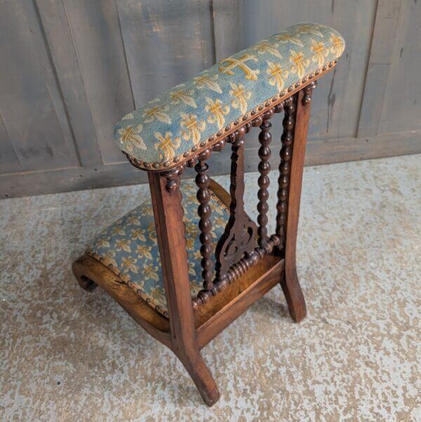 Beautiful 1870's Walnut French Prie Dieu Prayer Chair