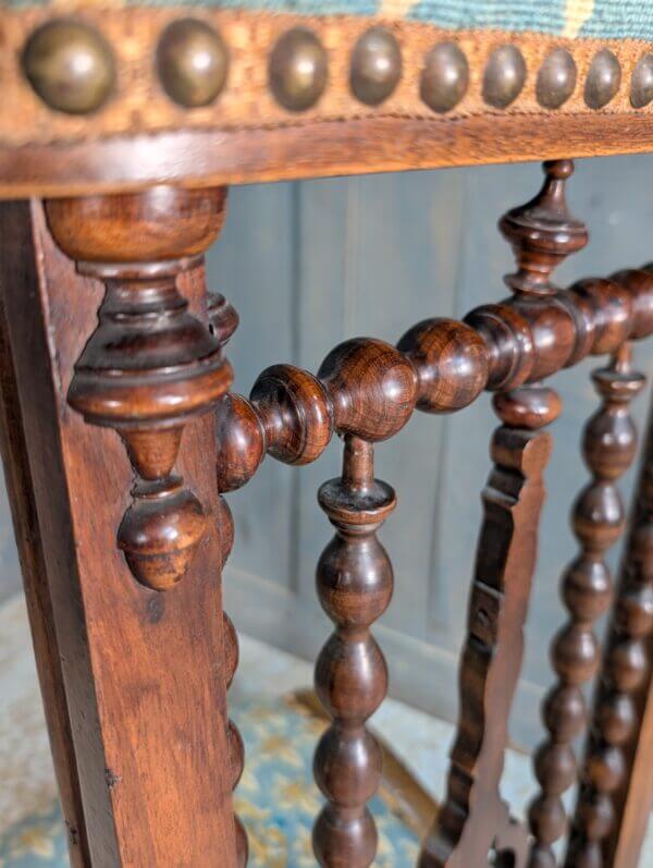 Beautiful 1870's Walnut French Prie Dieu Prayer Chair