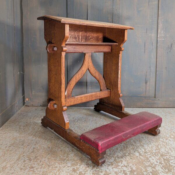 Handsome 1930's Vintage Oak Double Stretcher Simple Gothic Prayer Desk Prie Dieu from Oxford Oratory