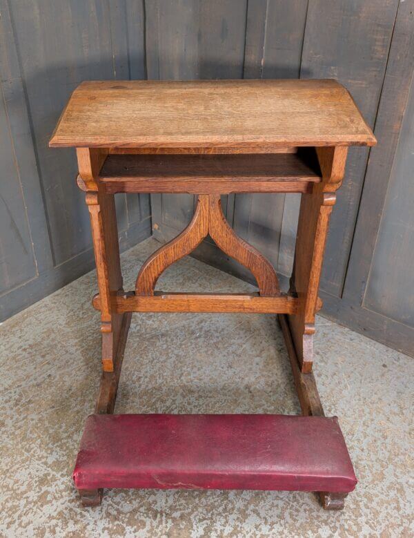 Handsome 1930's Vintage Oak Double Stretcher Simple Gothic Prayer Desk Prie Dieu from Oxford Oratory