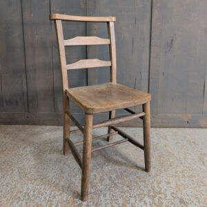 Old Pale Ladderback Chapel Chairs with No Rack