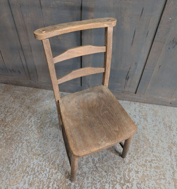Old Pale Ladderback Chapel Chairs with No Rack