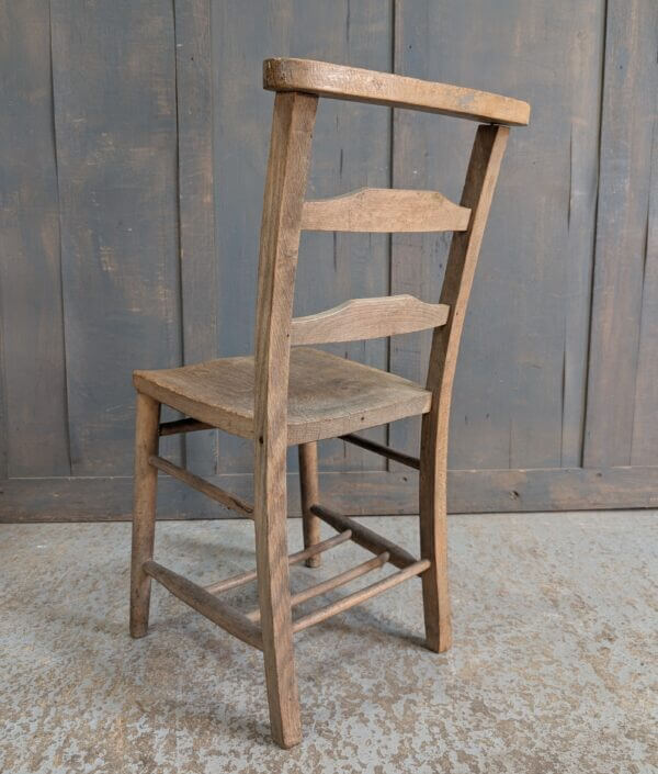 Old Pale Ladderback Chapel Chairs with No Rack