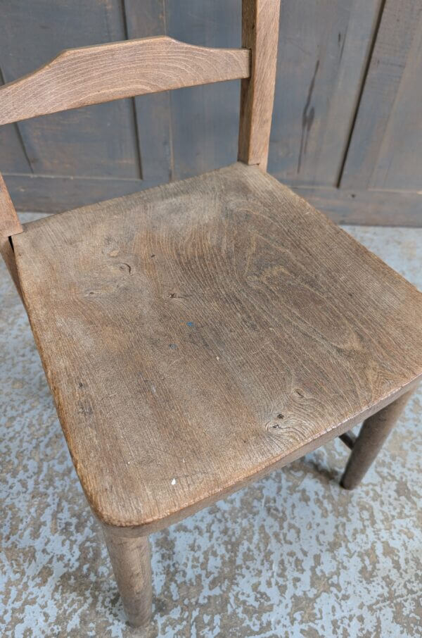 Old Pale Ladderback Chapel Chairs with No Rack