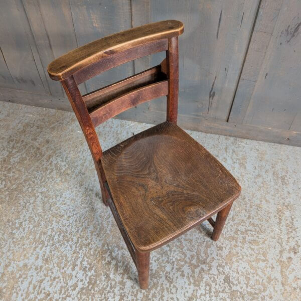 Rich Elm & Beech Pre-War Classic Church Chapel Chairs with Racks