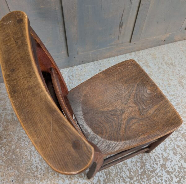 Rich Elm & Beech Pre-War Classic Church Chapel Chairs with Racks