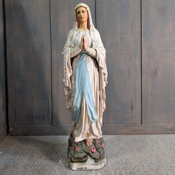 Large Chapel Size Antique Statue of Our Lady of Lourdes from Rochdale Convent
