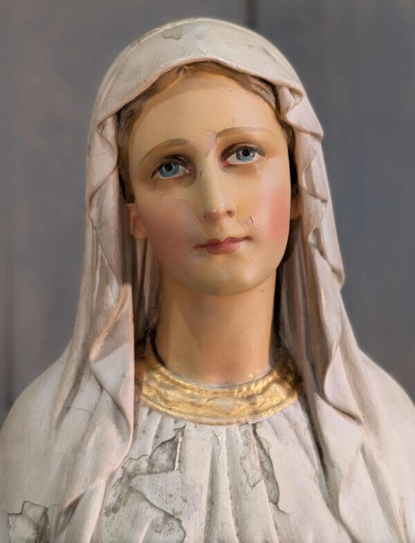 Large Chapel Size Antique Statue of Our Lady of Lourdes from Rochdale Convent