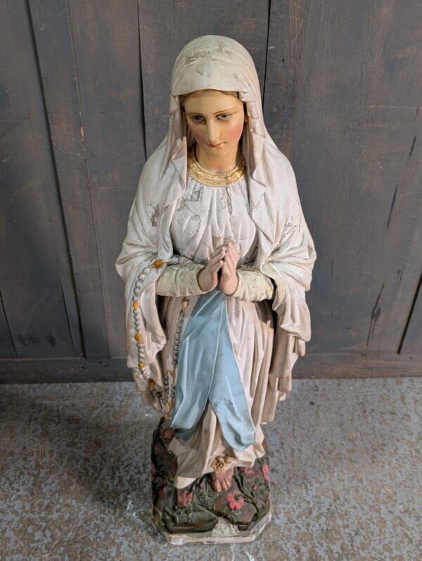 Large Chapel Size Antique Statue of Our Lady of Lourdes from Rochdale Convent