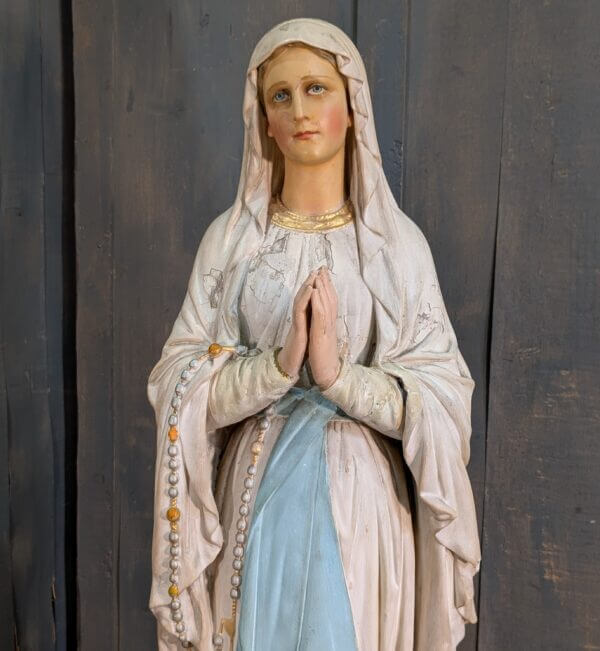 Large Chapel Size Antique Statue of Our Lady of Lourdes from Rochdale Convent