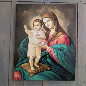 Large Vintage Oil Painting of Our Mother of Divine Love from Rochdale Convent