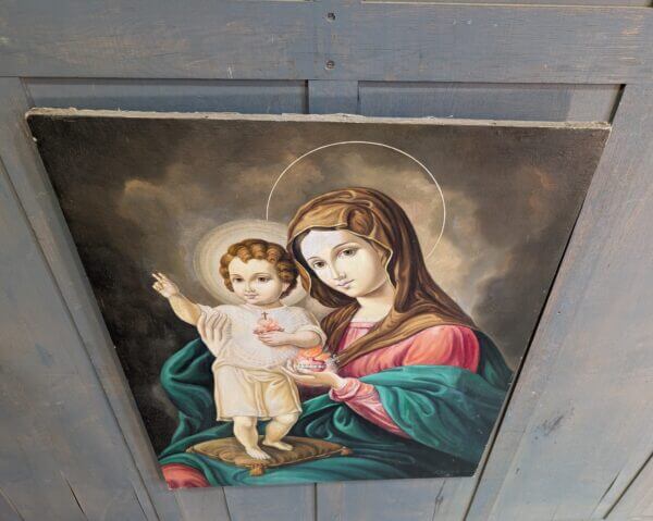 Large Vintage Oil Painting of Our Mother of Divine Love from Rochdale Convent