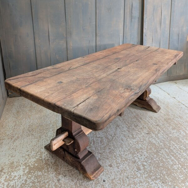 18th Century Style Heavy Oak Rectangular Refectory Table