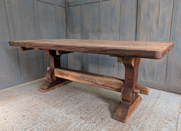 18th Century Style Heavy Oak Rectangular Refectory Table