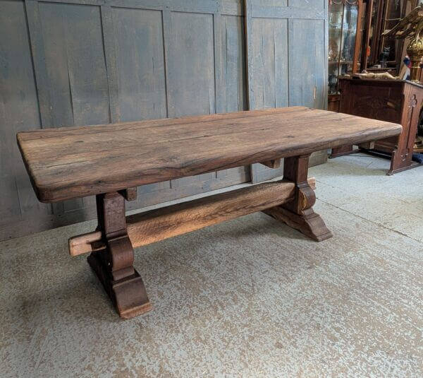 18th Century Style Heavy Oak Rectangular Refectory Table