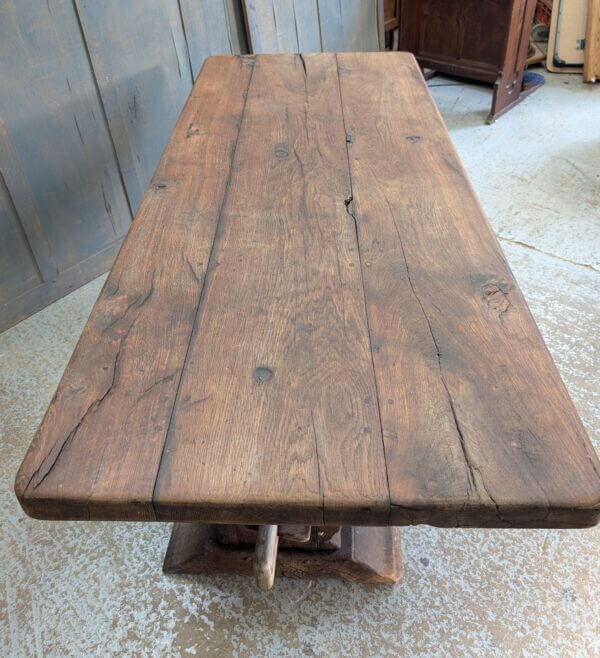 18th Century Style Heavy Oak Rectangular Refectory Table