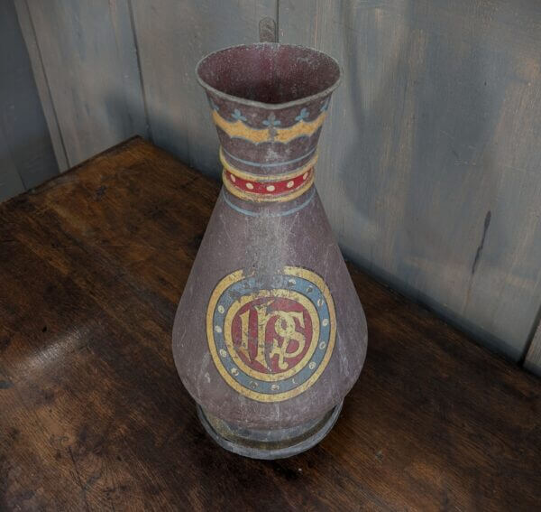 Mid 19th Century Polychrome Pewter Church Baptismal Jug Ewer