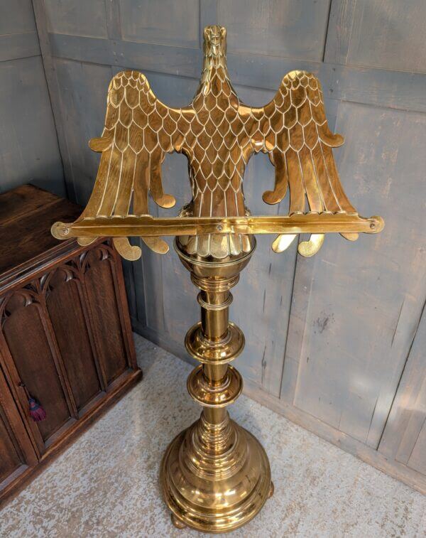 1892 Antique Brass Eagle Church Lectern from St James Rhossdu