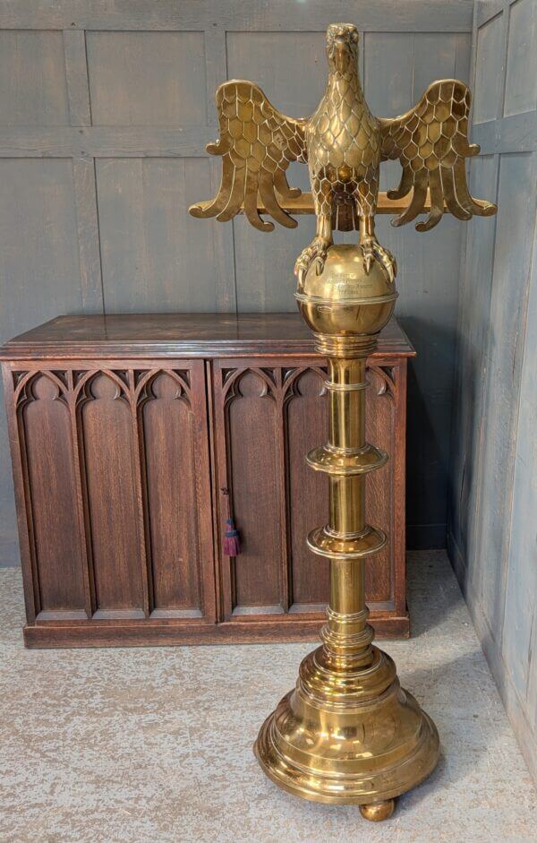 1892 Antique Brass Eagle Church Lectern from St James Rhossdu