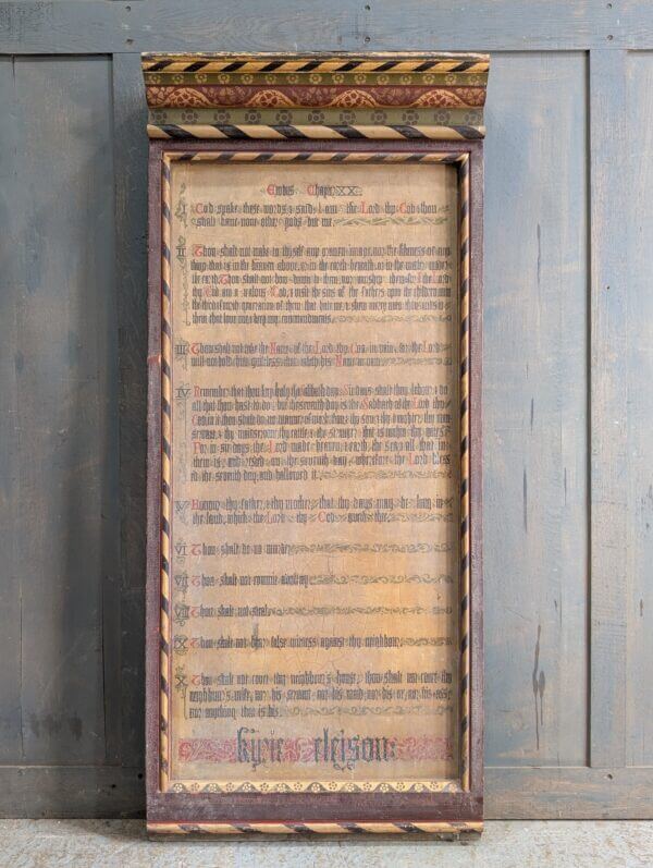 Crypt Find Victorian Large Commandment Board