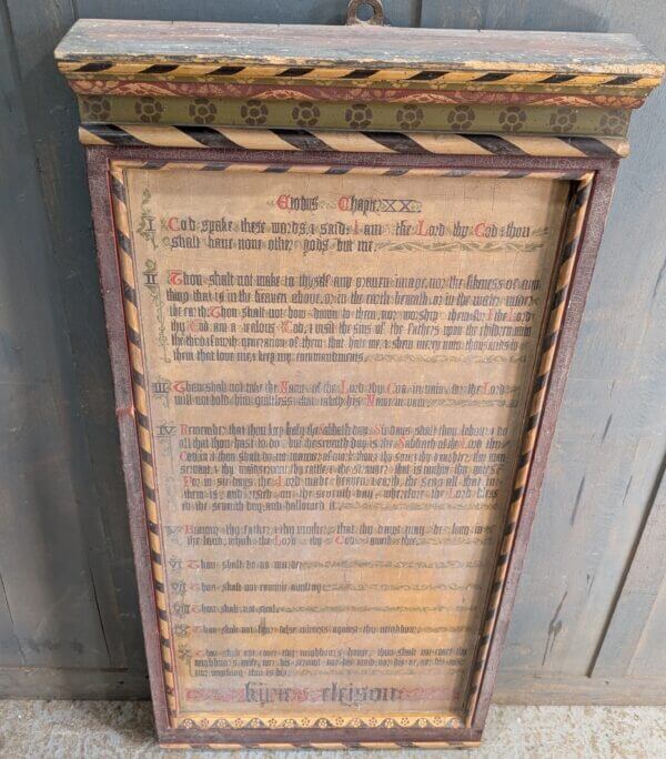 Crypt Find Victorian Large Commandment Board