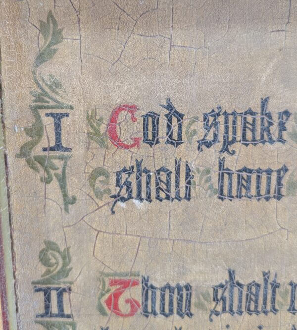 Crypt Find Victorian Large Commandment Board