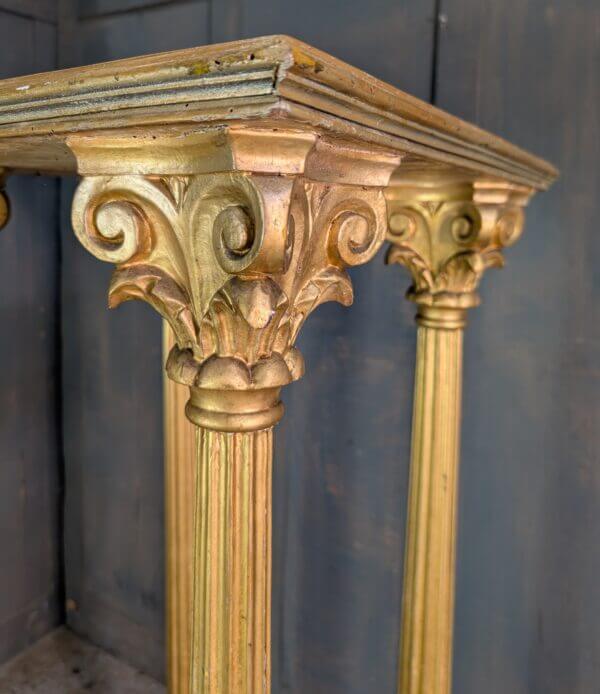 Ornate Vintage Golden Corinthian Columned Statue Stand