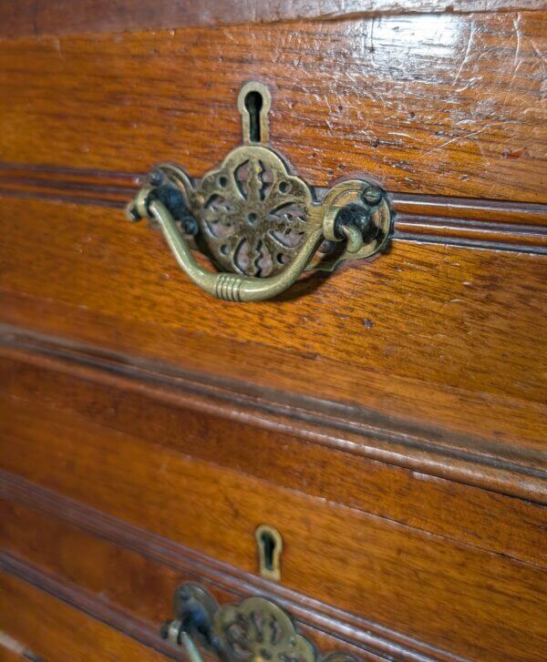 Early 1900's Teak & Pine Small Kneehole Desk