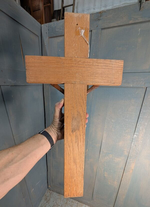 Medium Sized Hand Carved Medieval Style Vintage Wooden Crucifix
