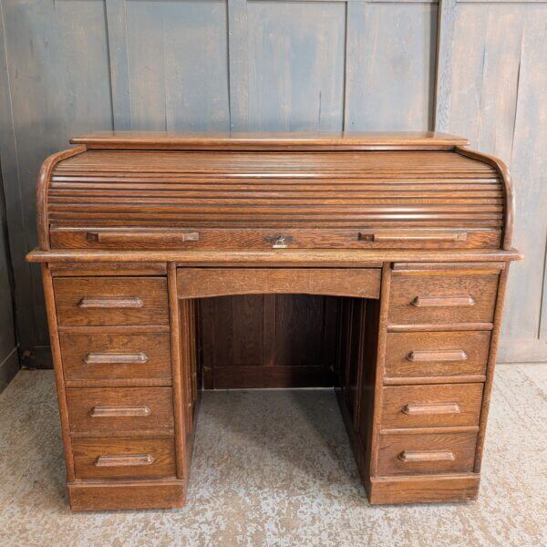 Pre-War Angus & Menstrie Double Pedestal Roll Top Desk