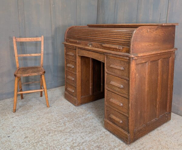 Pre-War Angus & Menstrie Double Pedestal Roll Top Desk